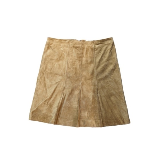 Ann Taylor Loft Camel Brown Suede Skirt Size 4P - Picture 2 of 5